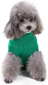 Small Dog Sweaters Knitted Pet Cat Warm Dog Sweatshirt Winter Clothes Kitten Puppy Sweater (Xx-Small, Green)