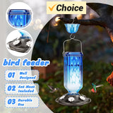 SkyBloom Glass Hummingbird Feeder – Elegant 6-Port Nectar Feeder with Ant Moat