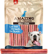 - 6 Inch Medium Size Bully Sticks (25 Count) - Bulk Bully Sticks for Dogs - No Hide Bully Stick Dog Bones