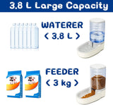 Dogs Water Dispenser Water Bowl for Dogs Automatic Cat Feeder Self Dispensing Pet Waterer Automatic Gravity Dog Cat Waterer Travel Supply Feeder and Water Dispenser for Dogs Cats Pets Animals 1 Gallon X 2