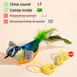 FlutterChirp Cat Toy – Rechargeable Flapping Bird with Catnip & Realistic Sounds