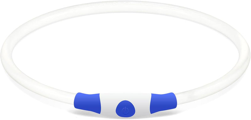 Light up Dog Collar,  USB Rechargeable Flash Dog Necklace Light, Pet Safety Collar Makes Your Beloved Dogs Be Seen at Night for Small Medium Large Dogs(Blue)