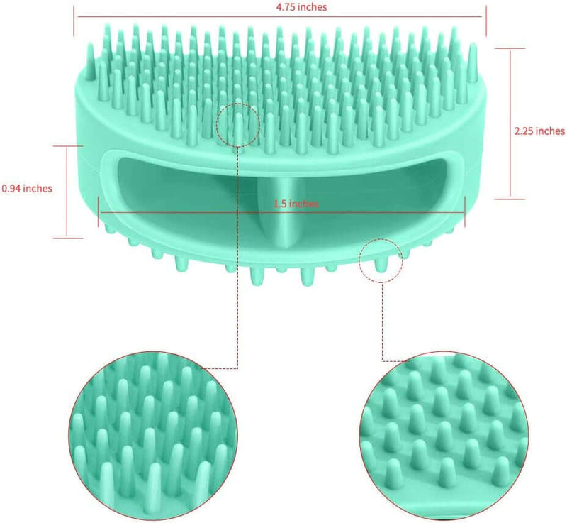 Dog Brush & Cat Brush, Soft Silicone Dog & Cat Grooming Brush, Pet Bath & Massage Brush for Cats and Dogs with Short or Long Hair, Cat Slicker Shedding Hair Brush Teal