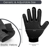 Upgrade Version Pet Grooming Glove - Gentle Deshedding Brush Glove - Efficient Pet Hair Remover Mitt - Enhanced Five Finger Design - Perfect for Dog & Cat with Long & Short Fur - 1 Pair (Black)