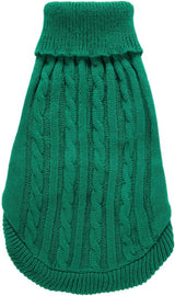 Small Dog Sweaters Knitted Pet Cat Warm Dog Sweatshirt Winter Clothes Kitten Puppy Sweater (Xx-Small, Green)