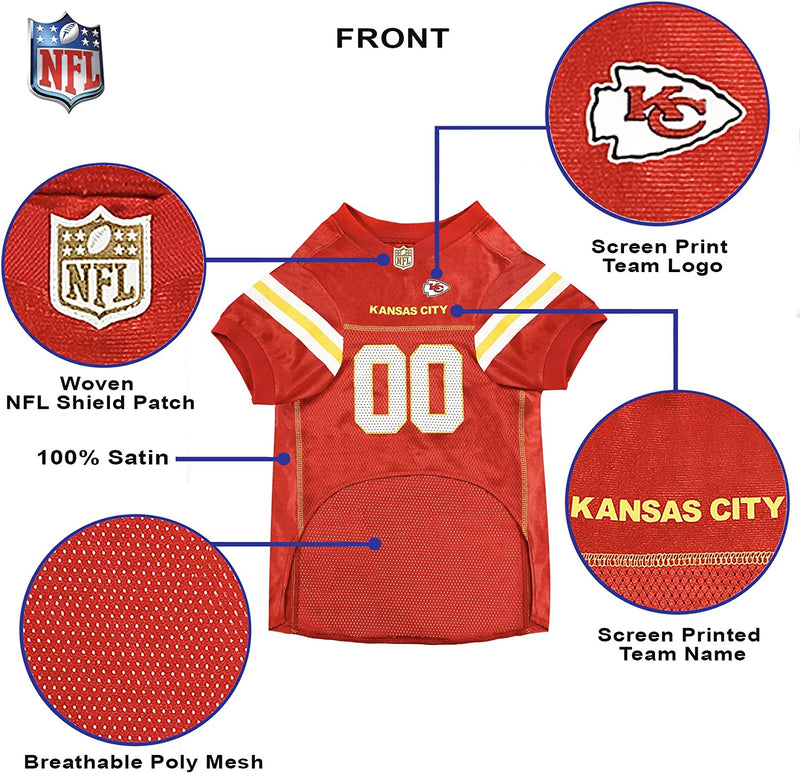 NFL Kansas City Chiefs Dog Jersey - Medium, Football Jersey Costume for Dogs