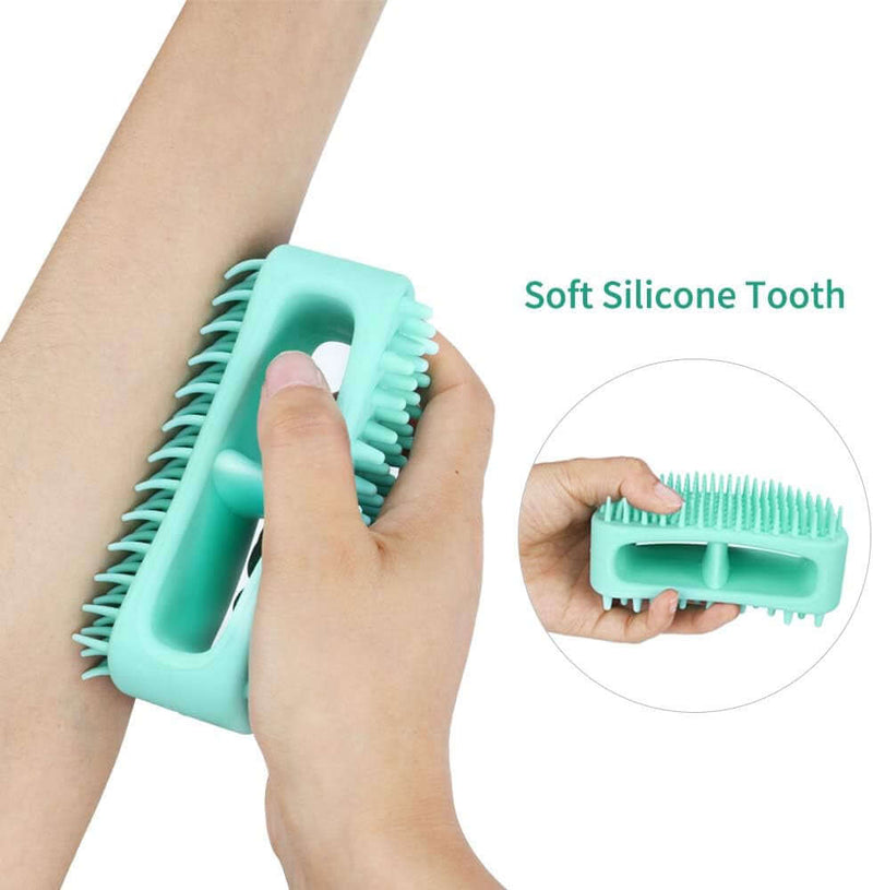 Dog Brush & Cat Brush, Soft Silicone Dog & Cat Grooming Brush, Pet Bath & Massage Brush for Cats and Dogs with Short or Long Hair, Cat Slicker Shedding Hair Brush Teal